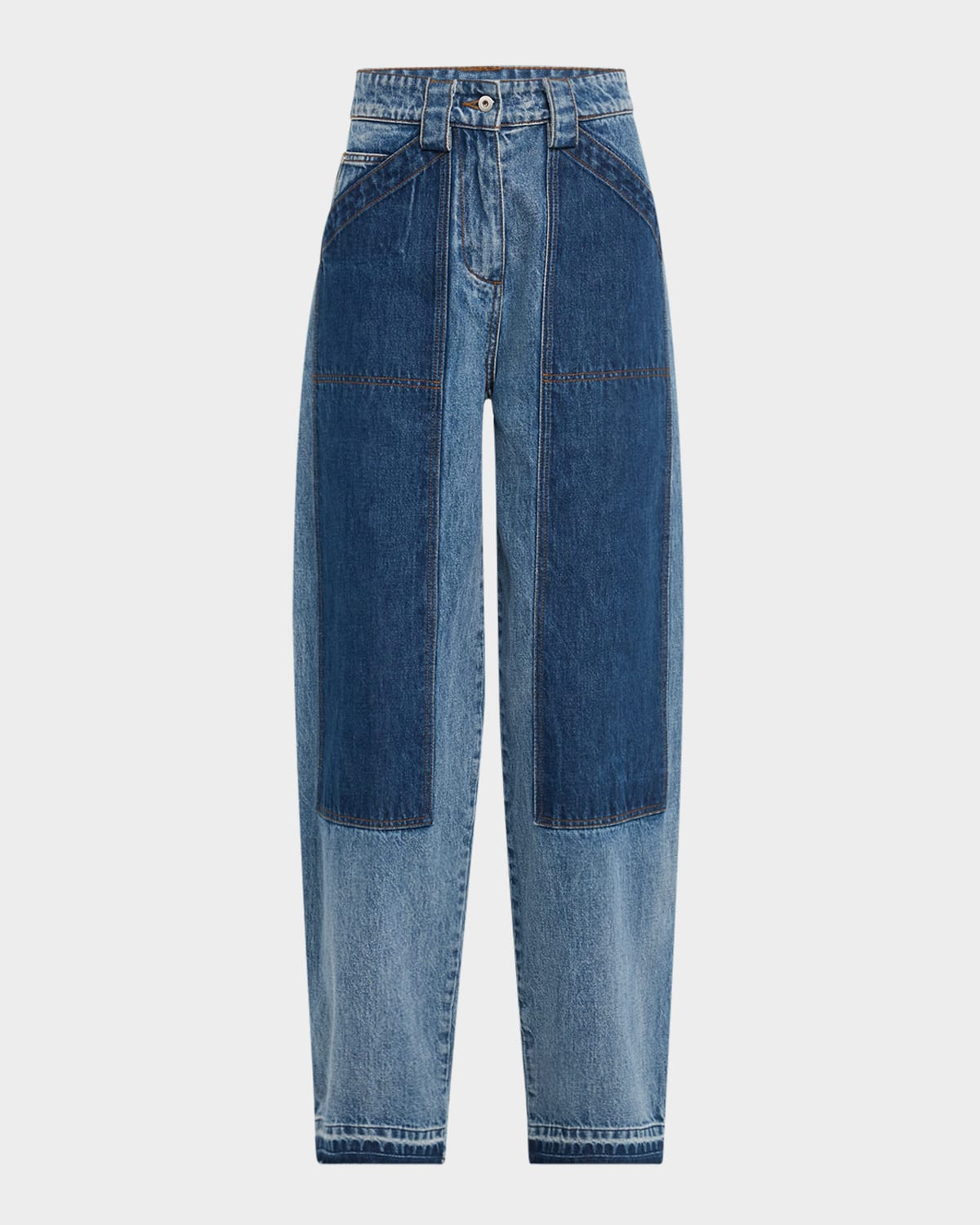 Denim Patchwork Pants | Neiman Marcus