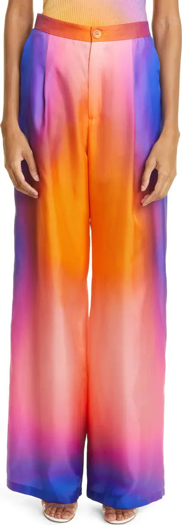 Silk Taffeta Wide Leg Pants | Nordstrom