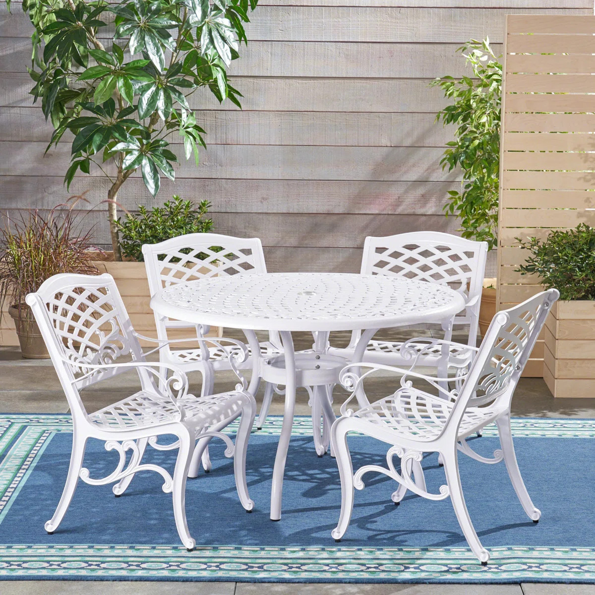 Dieter 4 - Person Patio Dining Set with Round Table | Wayfair North America