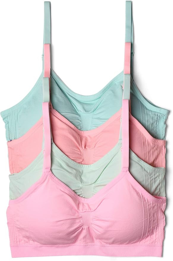 Kalon 4 Pack Women’s Nylon Spandex Removable Pads Comfort Cami Bras Wireless | Amazon (US)