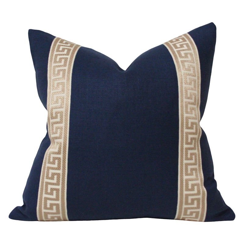 Navy Linen With Greek Key Trim (High Performance) | Arianna Belle