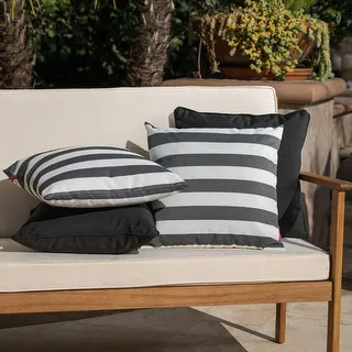 Coronado Outdoor Pillow (Set of 4) by Christopher Knight Home - Green/White | Bed Bath & Beyond