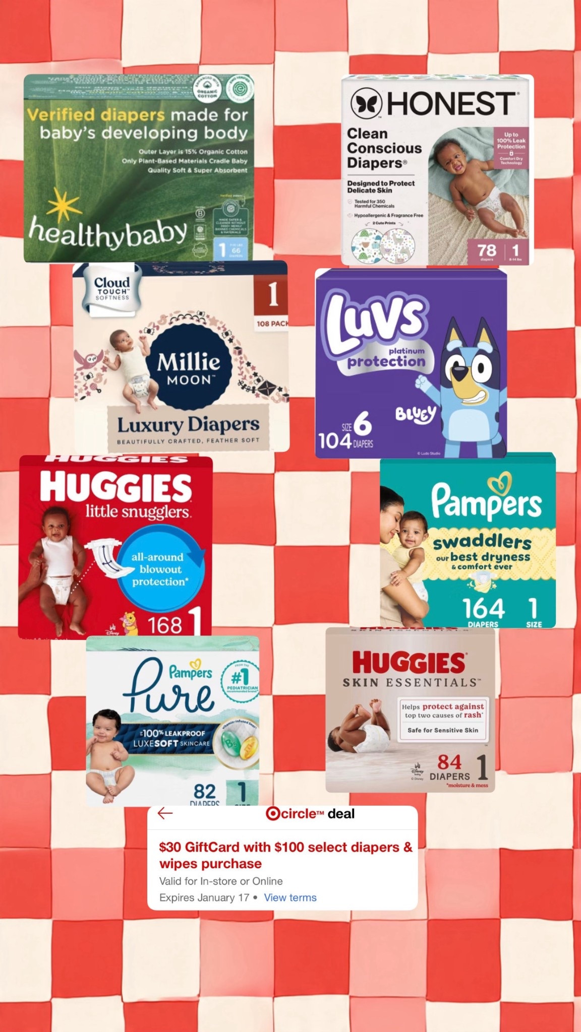 Spend $100 on diapers or wipes and get a $30’ gift card to target!! You must be a circle member but it’s free to join! 

#LTKKids #LTKSaleAlert #LTKBaby