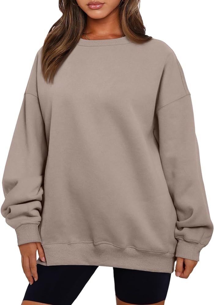 AUTOMET Womens Sweatshirts Hoodies Fleece Crewneck Oversized Pullover Sweaters Casual Comfy Fall ... | Amazon (US)
