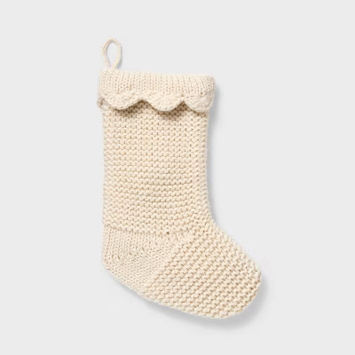 Knit Stocking with Scallop Trim Cream - Threshold™ designed with Studio McGee | Target