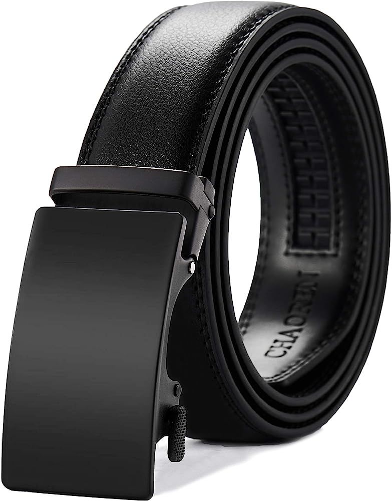 Chaoren Leather Ratchet Dress Belt 1 3/8 with Automatic Slide Belt, Click Adjustable Trim to Fit ... | Amazon (US)