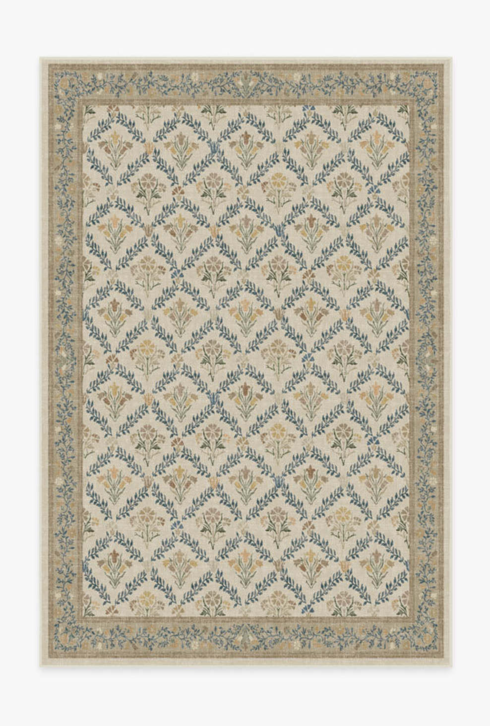Morris & Co. Bellflowers Ivory & Gold Rug | Ruggable
