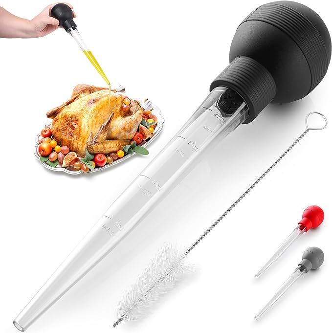 Zulay (Large) Turkey Baster With Cleaning Brush - Food Grade Syringe Baster For Cooking & Basting... | Amazon (US)