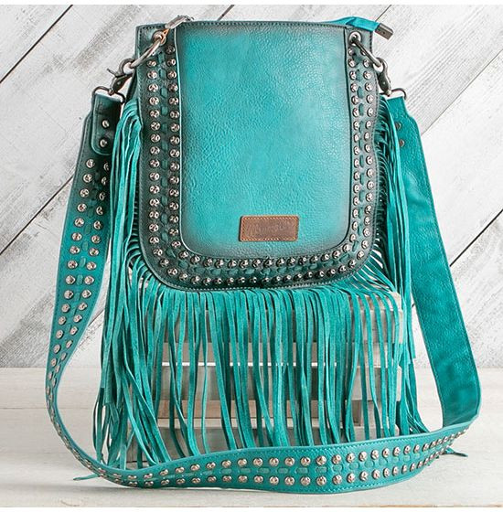 Wrangler Turquoise Studded Fringe Shoulder Bag | Rod's Western Palace/ Country Grace