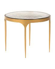 25x25 Cast Glass Top Side Table | TJ Maxx