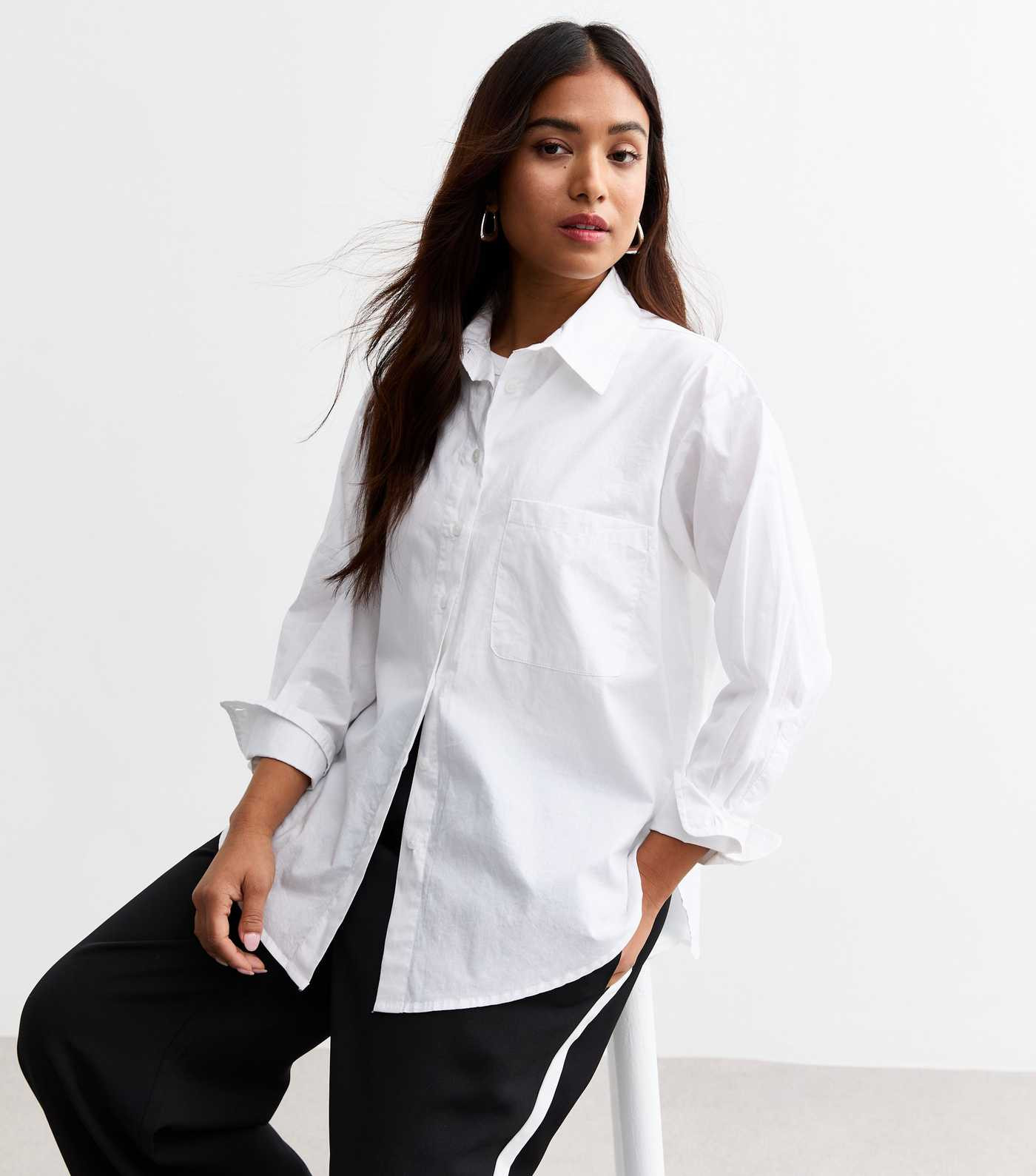 Petite White Poplin Shirt
						
						Add to Saved Items
						Remove from Saved Items | New Look (UK)