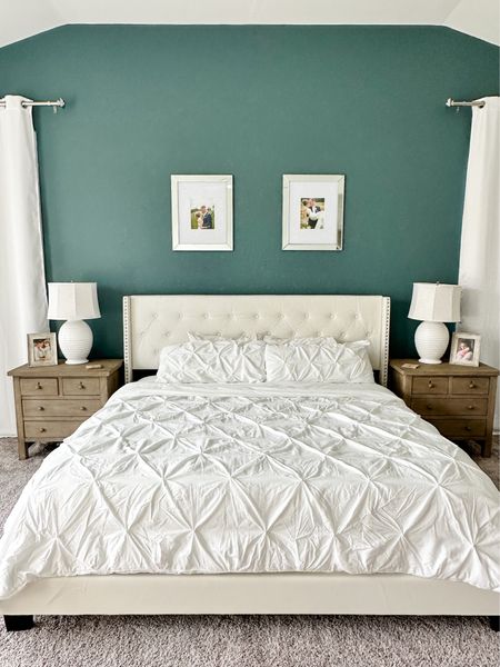 Master bedroom decor: king bed, comforter, night stands, dressers, picture frames, curtains

#LTKhome #LTKfamily