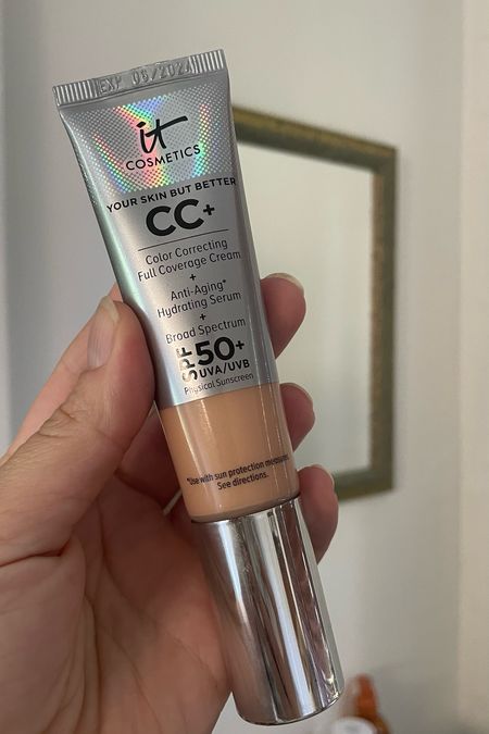 It cosmetics CC+ cream with SPF. another go-to item is this CC cream, it’s basically a full coverage foundation with SPF. Never looks dry, minimal creasing if any and lasts all day. If I’m wearing makeup, 90% of the time I’m wearing this. 

currently 25% off!