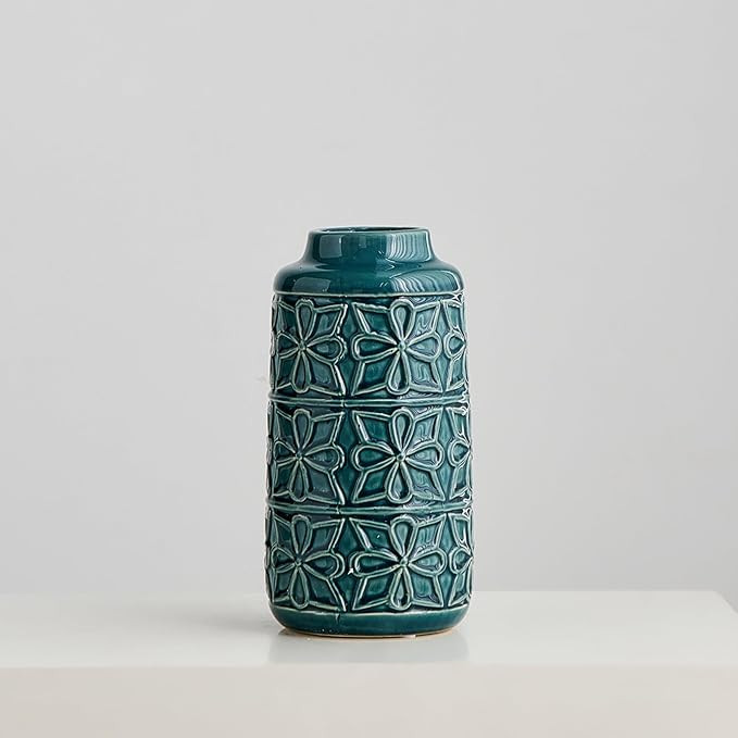 AWNR Ceramic Vase Home Decor: Green Flower Vase Boho Vases for Pampas Grass Unique Decorative Vas... | Amazon (US)