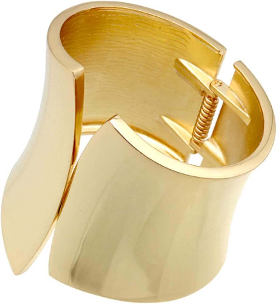 ABJFJE Fashion Exaggerated Wide Grooved Brushed Cuff Hinged Bangle Bracelets Smooth Punk Statemen... | Amazon (CA)