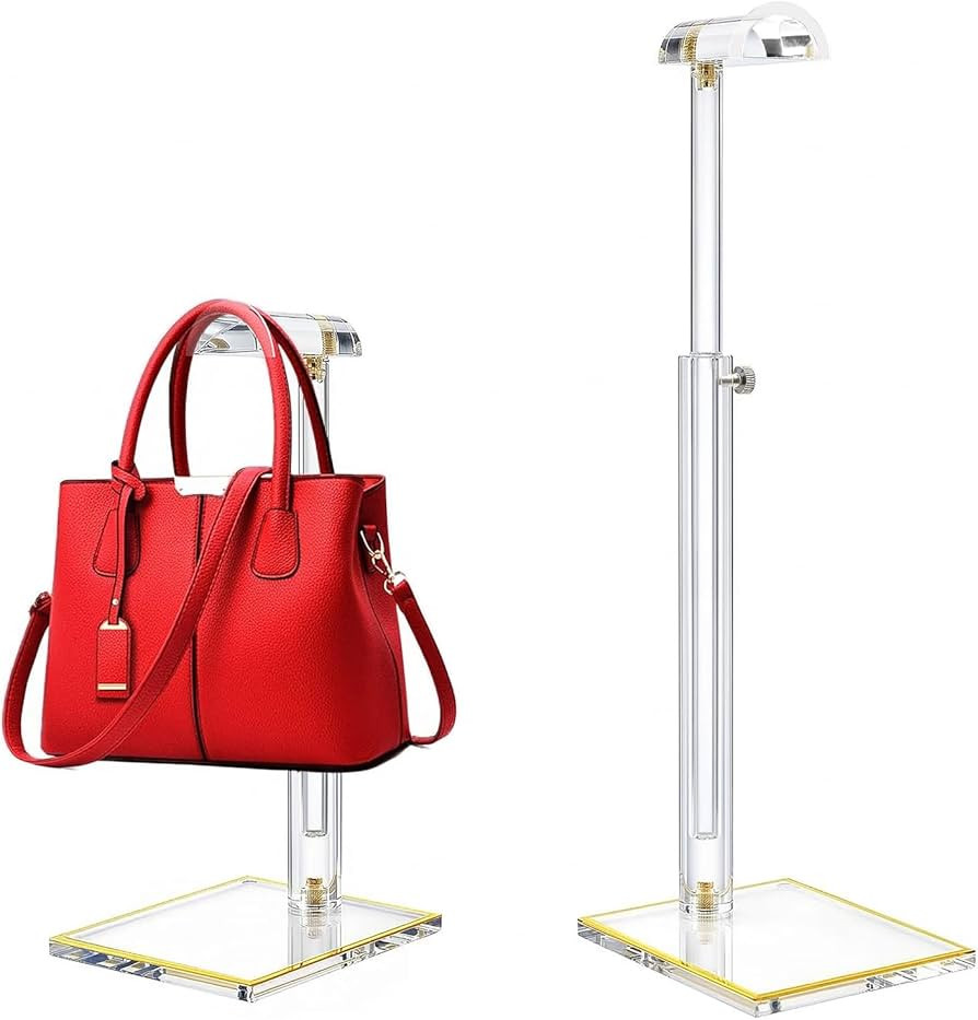 2Pcs Purse Display Stands, Height Adjustable10"-16"+14"-24", Acrylic Handbag Stands for Display, ... | Amazon (US)