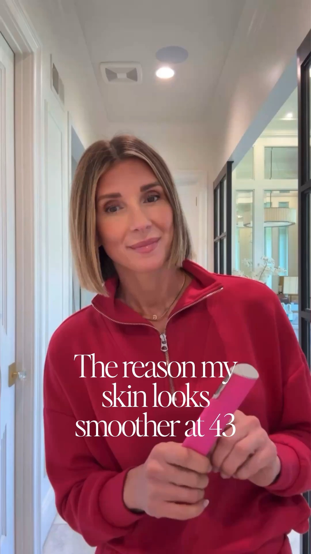Comment SHOP and I’ll send you details to shop my dermaflash! 

I’m 43 and this is one beauty step I will NEVER skip again. ✨  

I use my @Dermaflash Luxe once a week and it completely changes the way my skin looks and how my makeup applies. It removes dead skin + peach fuzz so your skin feels insanely smooth and makeup goes on so much better (no more cakey look 👏).  

Truly one of those tools that once you try it… you’ll be hooked. Smooth, radiant, glowy skin every time 🤍  

Use my code CELLAJANE for 20% off!