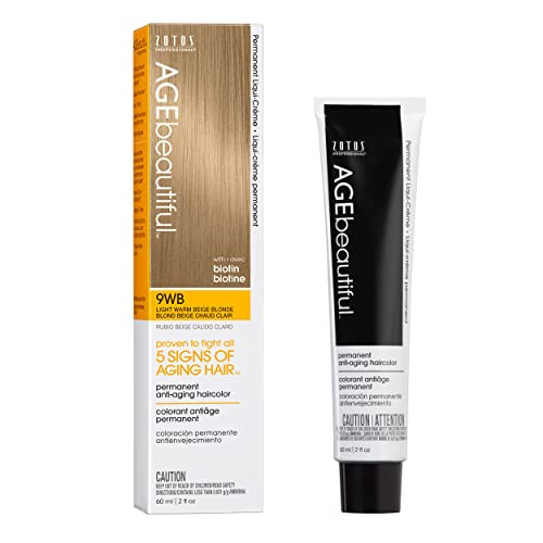 AGE beautiful Permanent Hair Dye 9WB Light Warm Beige Blonde - Warm Blonde/Beige Blonde Hair Color Cream with 100% Gray Coverage, Anti-Aging Biotin Formula for Thicker, Fuller Hair, Salon Quality | Amazon (US)