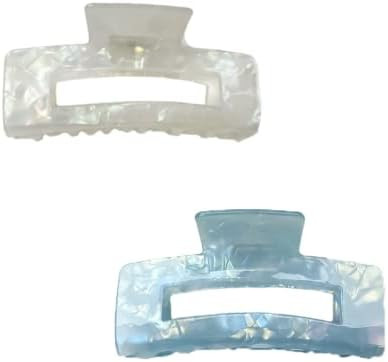 2pcs Large Hair Claw Clips for Thick Hair, Tortoise Hair Clips, Acrylic Celluloid French Butterfl... | Amazon (US)
