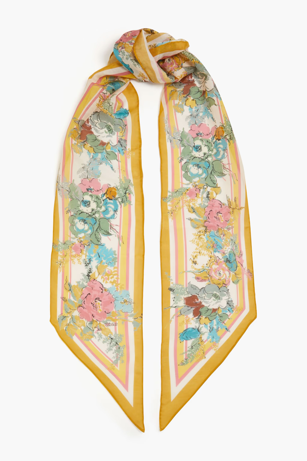 Floral-print cotton and silk-blend scarf | The Outnet (US and CA)