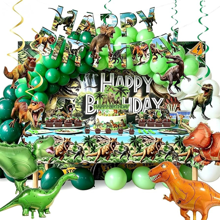 Dinosaur Birthday Party Decorations, 173 PCS Dino Party Supplies | Amazon (US)