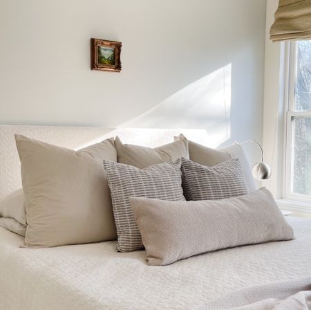 Warm neutral Winter bedding for the bedroom. velvet pillow cover, affordable pillows, bedroom pillows, textured pillow covers 

#LTKSeasonal #LTKhome #LTKfindsunder50
