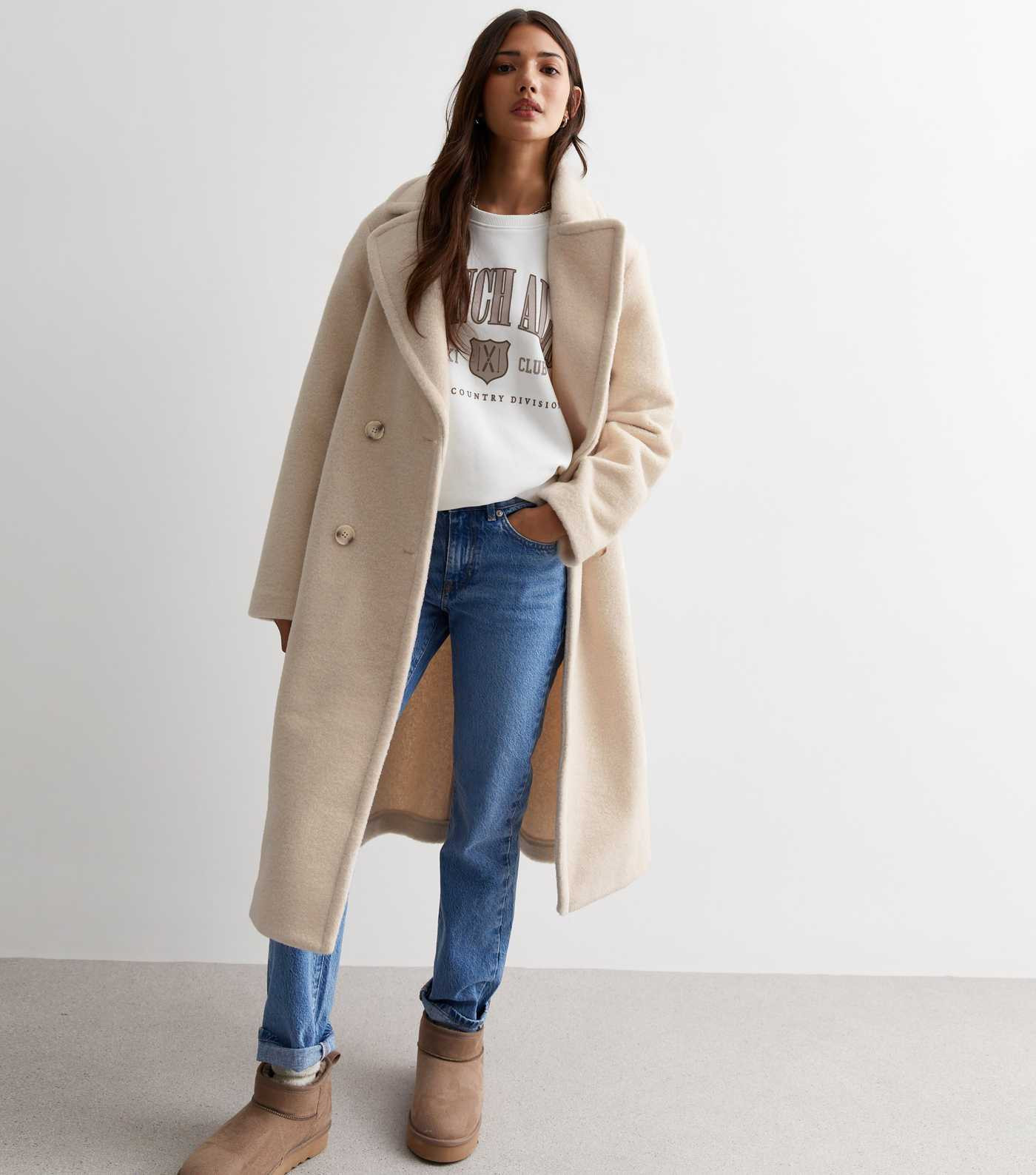Cream Textured Midaxi Coat | New Look | New Look (UK)