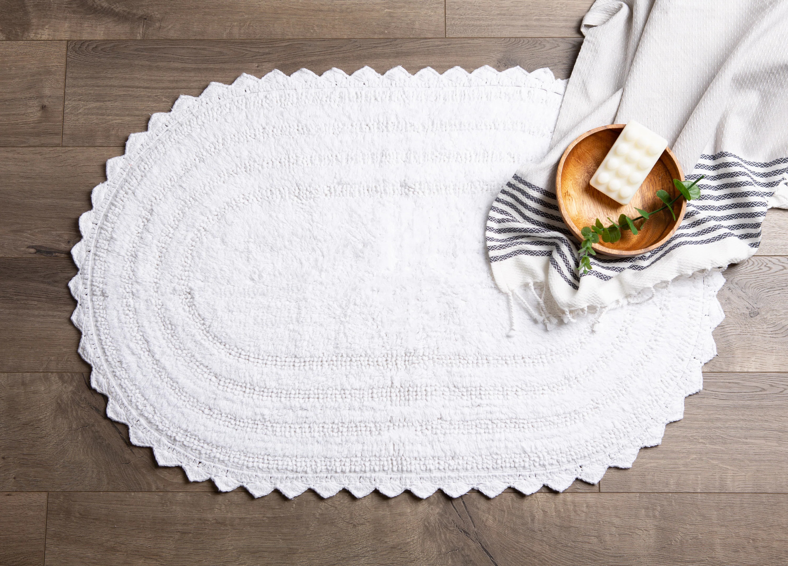 Lisk Cotton Blend Reversible Bath Rug | Wayfair North America
