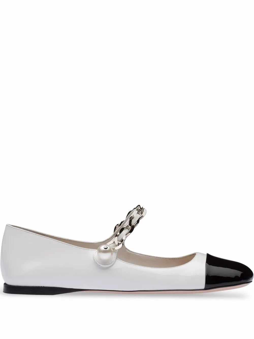 Miu Miu patent leather ballerina pumps - White | Farfetch Global