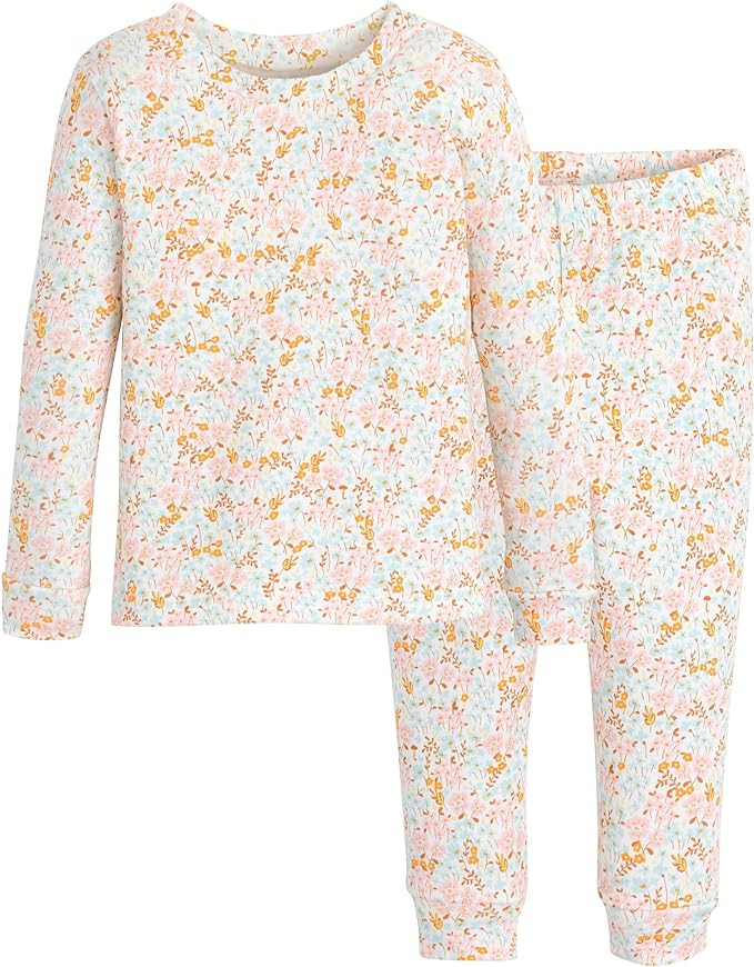 moimoln 6M-8Y Baby & Toddler Girl Floral Pajamas Soft Modal Cotton Breathable Snug-Fit Long Sleev... | Amazon (US)