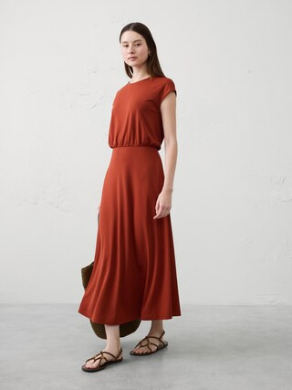 Knit Ponte Midi Dress | Banana Republic Factory