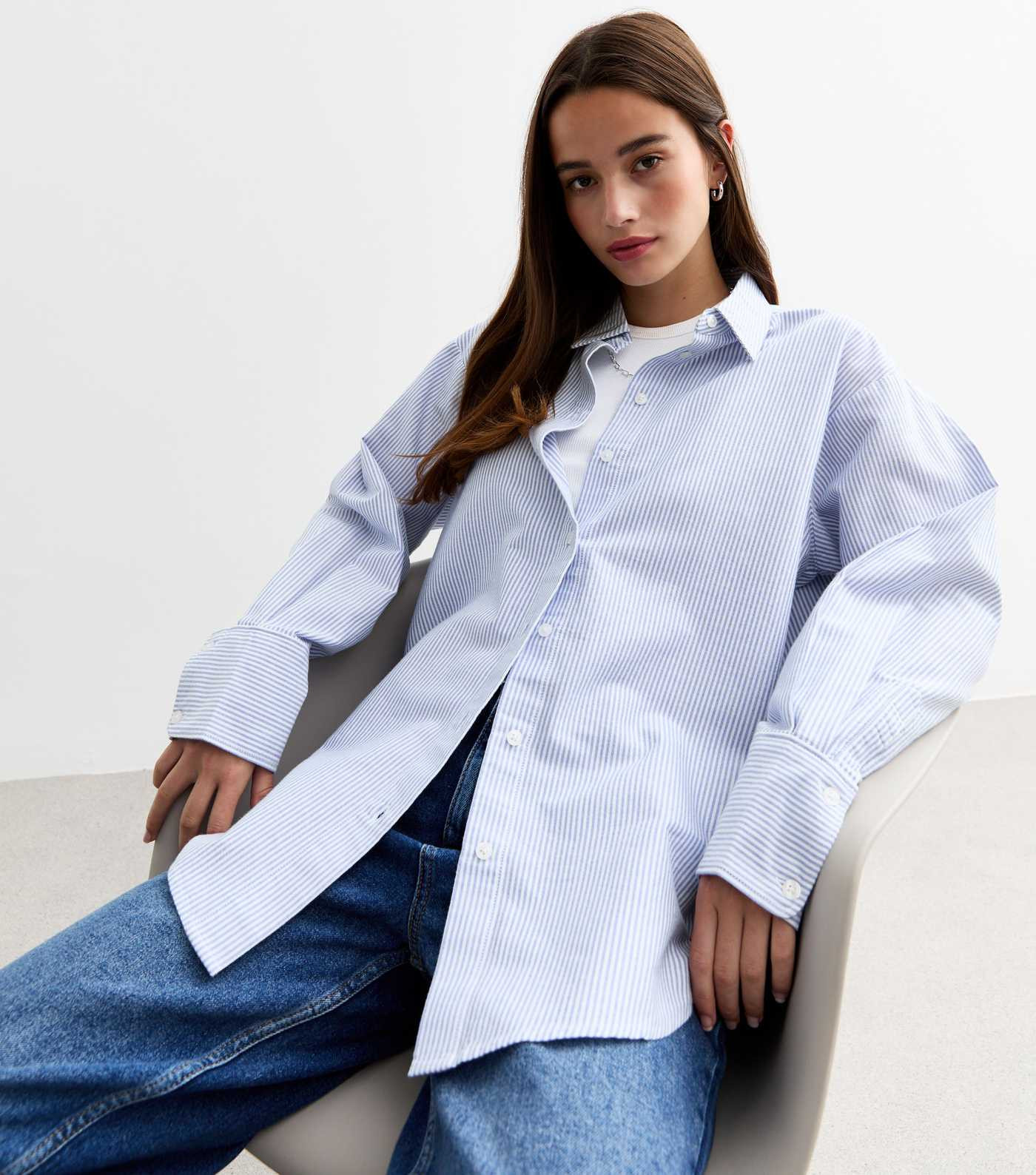 Blue Striped Cotton Oxford Shirt 
						
						Add to Saved Items
						Remove from Saved Items | New Look (UK)