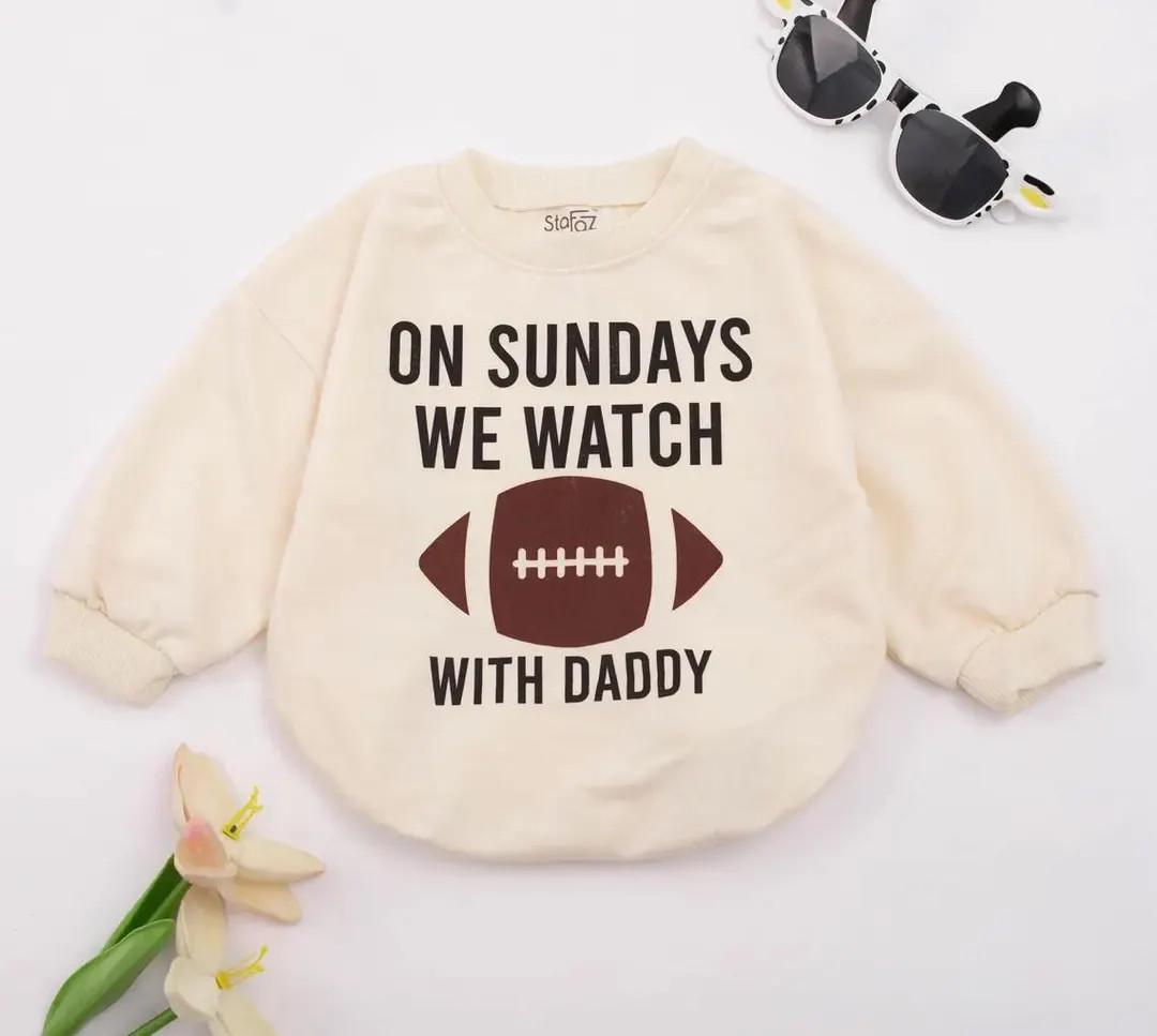 On Sundays We Watch Football With Daddy, Fall Baby Clothes, Daddy's Girl, Football Season, Oversi... | Etsy (US)