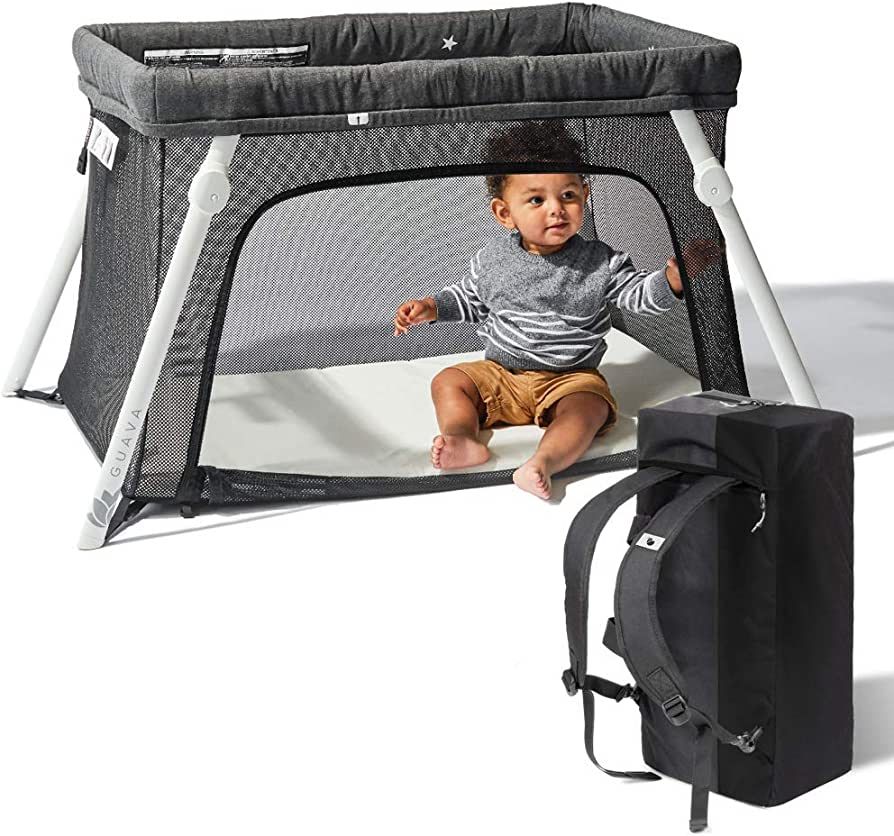 Lotus Travel Crib - Backpack Portable, Lightweight, Easy to Pack Play-Yard with Comfortable Mattr... | Amazon (US)