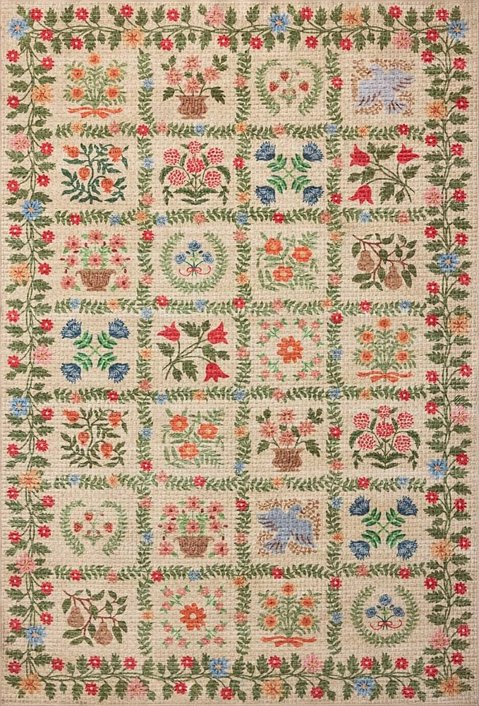 Loloi Rifle Paper Co. Orchard Collection ORH-03 Beige/Multi 8'-3" x 11'-6" Area Rug Machine Washa... | Amazon (US)
