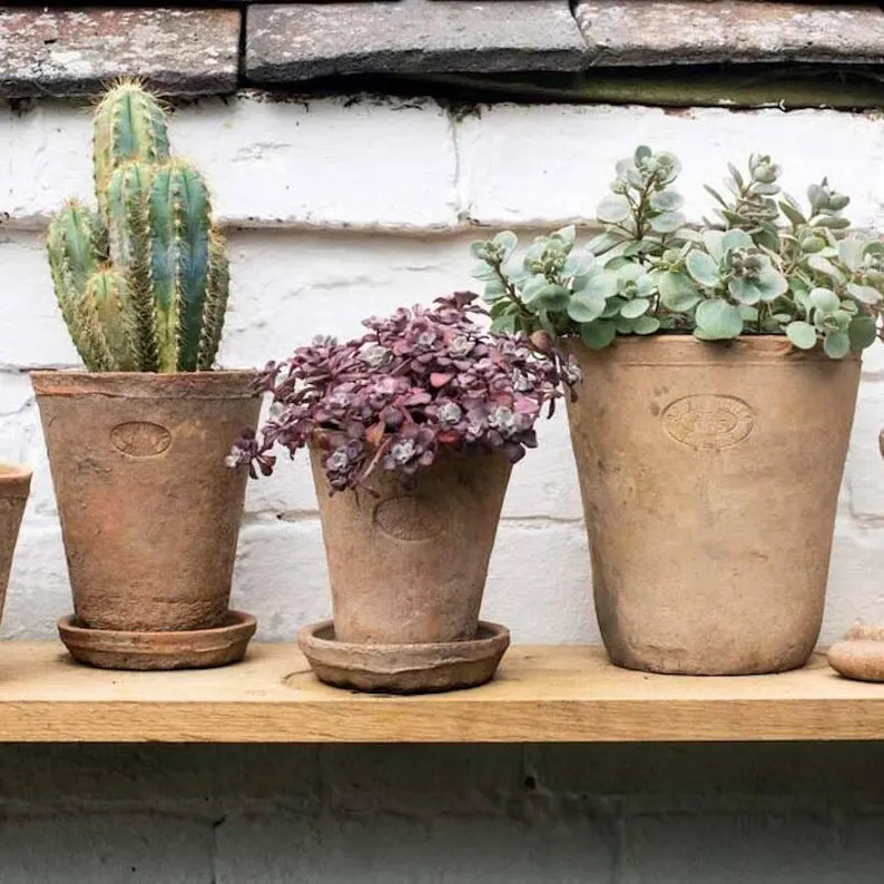 Aged Terracotta Plant Pots Set of Three | Etsy (Global)