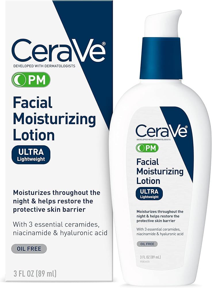 PM Facial Moisturizing Lotion | Night Cream with Hyaluronic Acid and Niacinamide | Ultra-Lightwei... | Amazon (US)