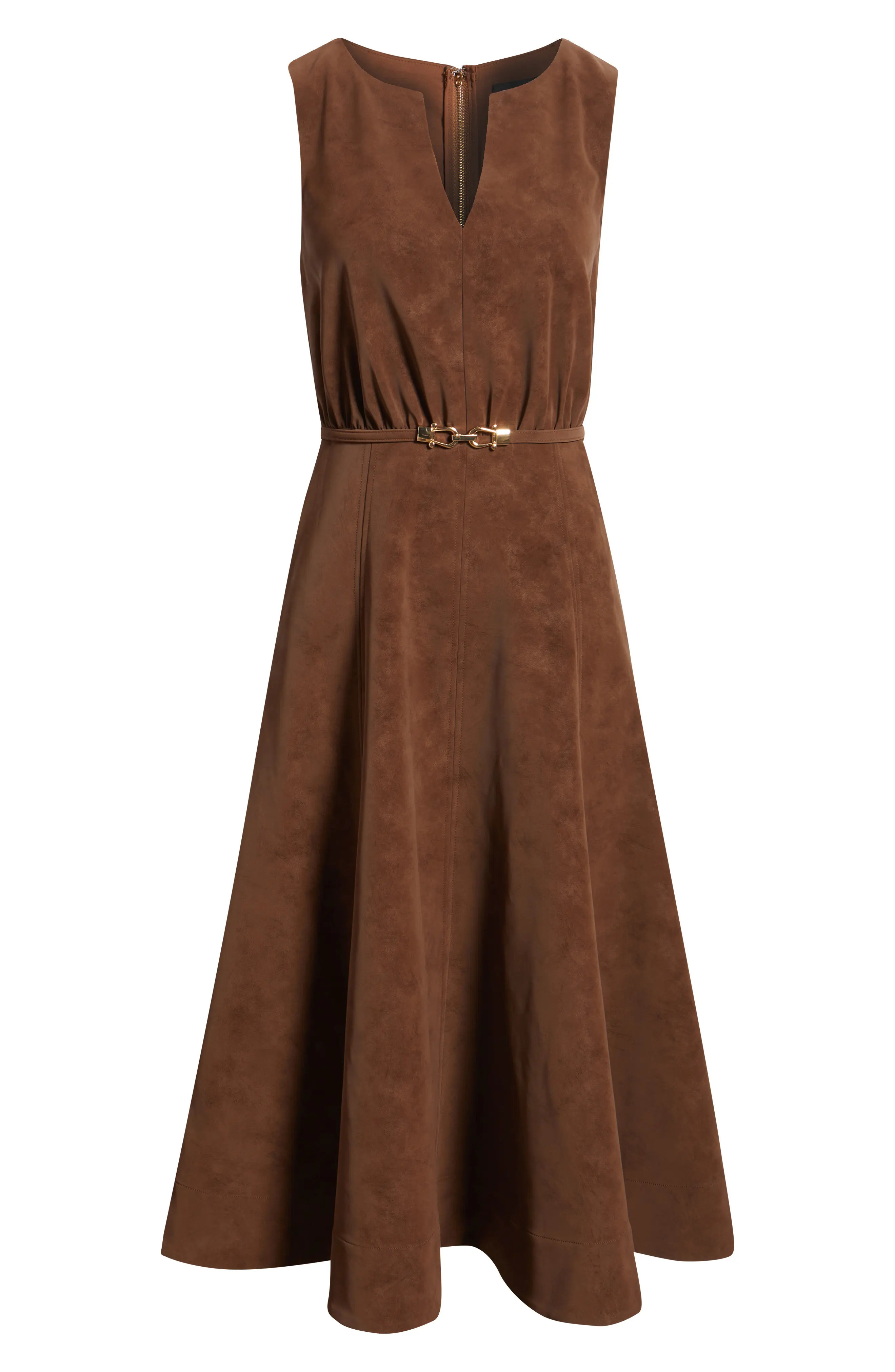 Eloise Belted Faux Suede Midi Dress (Women) | Nordstrom | Nordstrom