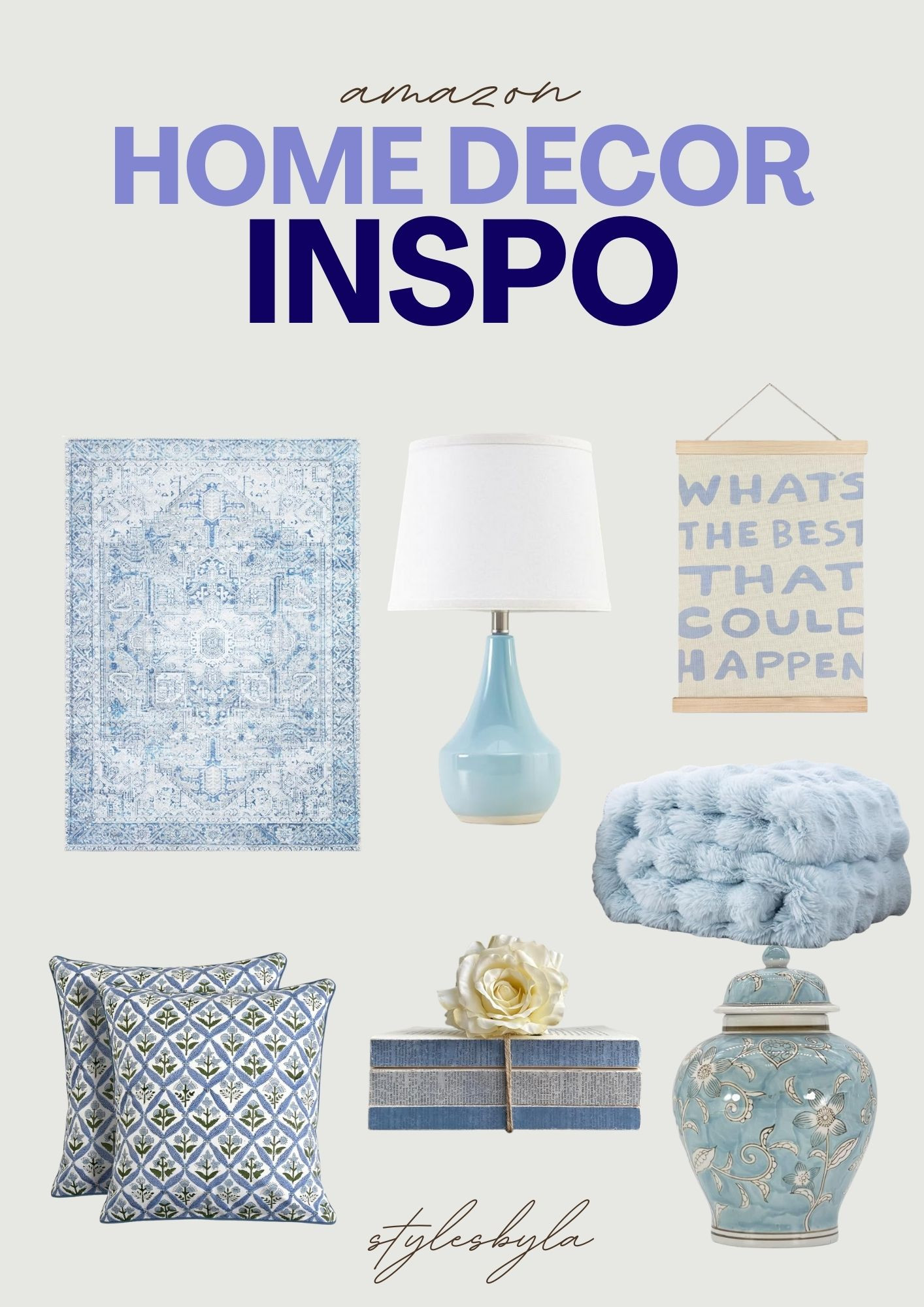 Blue Home decor inspo| Perfect for fall home decor!
_apartment decor, blue chic home finds, blue rug, lamp, blanket, amazon home decor finds, affordable home finds 

 

#LTKHome #LTKFindsUnder100 #LTKSeasonal
