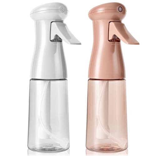 airbee Spray Bottle For Hair, Continuous Mister Sprayer, Ultra Fine Mist Empty Spraying Water Bottles for Hairstyling, Barbers, Salons, Essential Oil Scents, Cleaning, Plants (2 Pack, 6.8 OZ) | Amazon (US)
