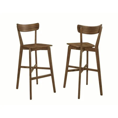 Coaster Company 43"" Mid-Century Modern Bar Stool, Walnut (Set of 2) | Walmart (US)