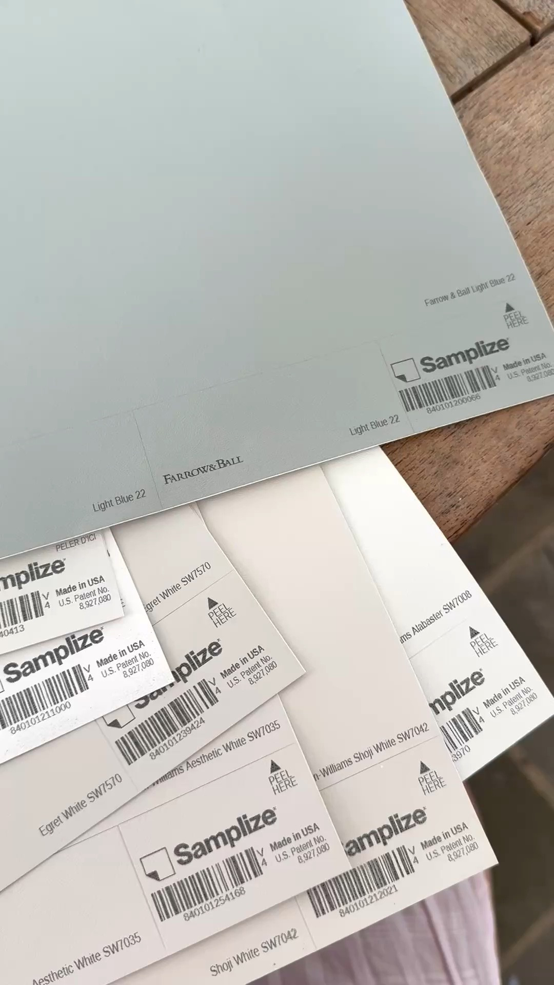 Y’all want to know my favorite way to sample paint colors? @Samplize! It’s sooo much easier than taking a trip to the paint store, painting samples on the walls, and dealing with the cleanup/disposal after. These large peel and stick swatches are the best. I ordered a new batch for our house to think about colors when we paint at the end. These are so pretty!