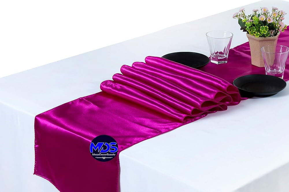 MDS Pack of 10 Wedding 12 x 108 inches Satin Table Runner for Wedding, Decorations for Birthday P... | Amazon (US)