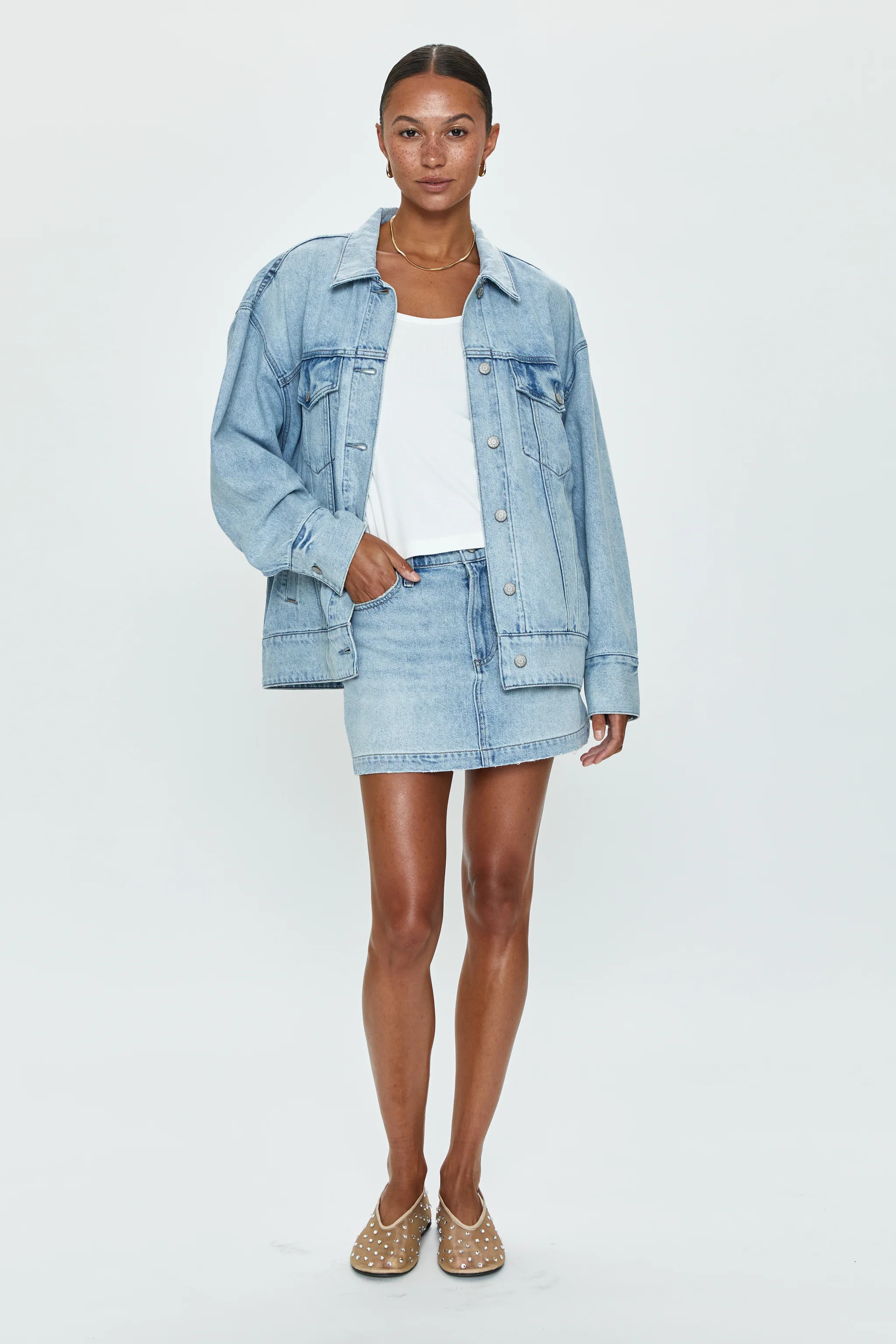 Daisy Low Slung Mini Skirt - Nimes | Pistola Denim