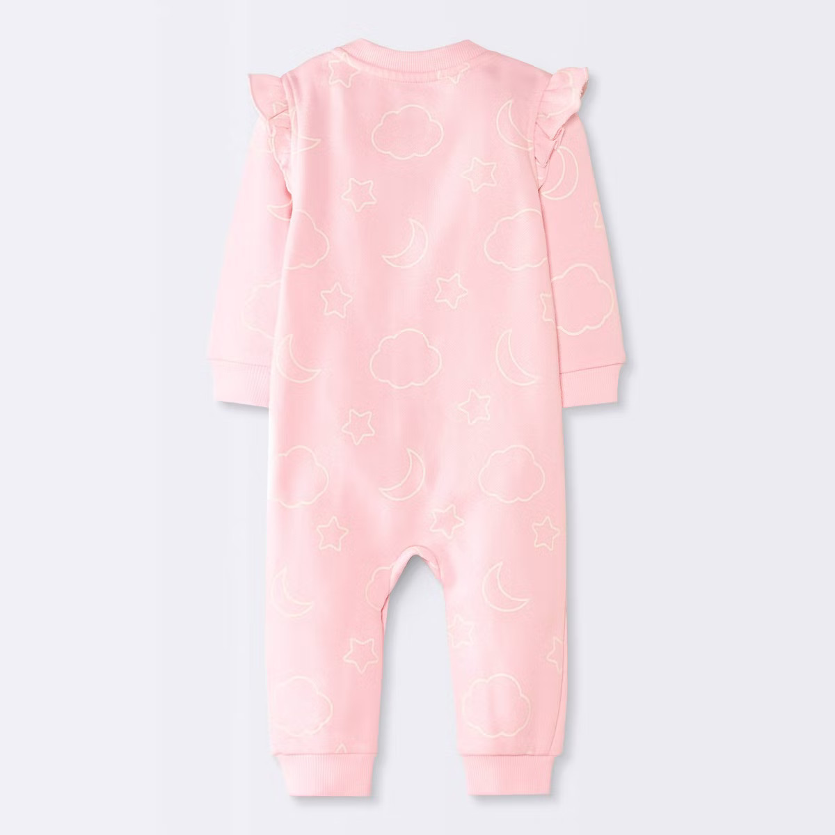 Baby Girls' Moon and Stars Fleece Romper - Cloud Island™ Pink | Target