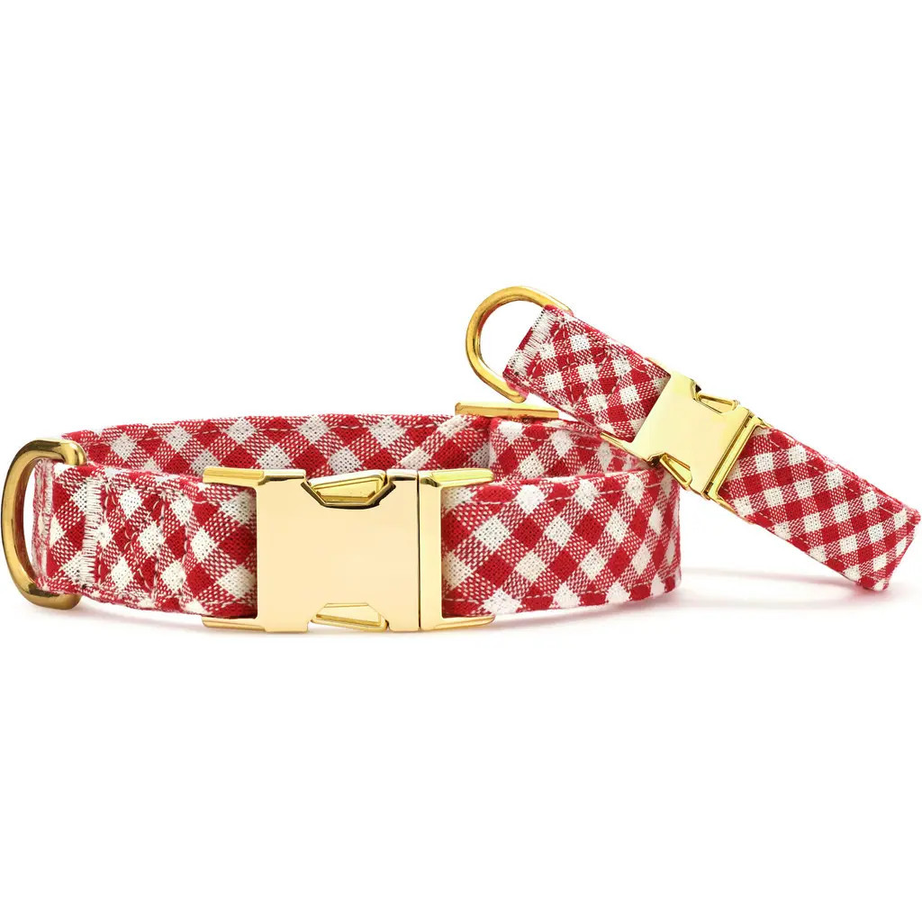 The Foggy Dog Gingham Dog Collar in Red at Nordstrom, Size Medium | Nordstrom