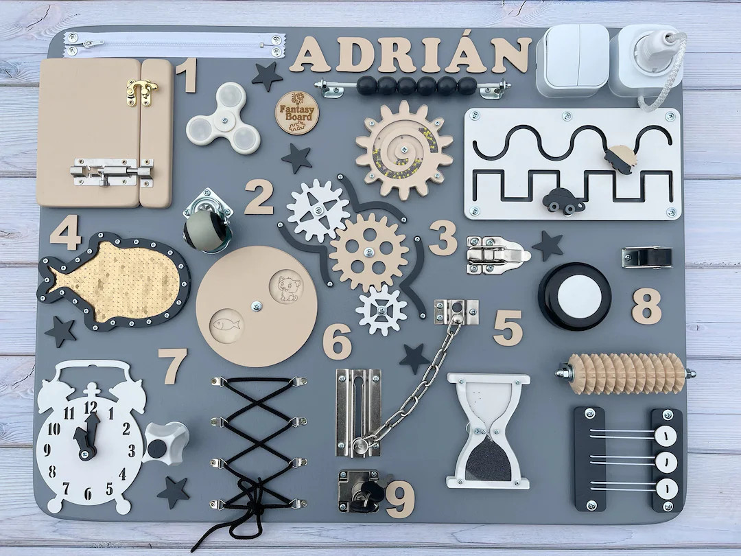 Montessori Sensory Board,  1st Birthday Gift, 12 month busy board, Latch board, Fidget toy, Baby ... | Etsy (US)