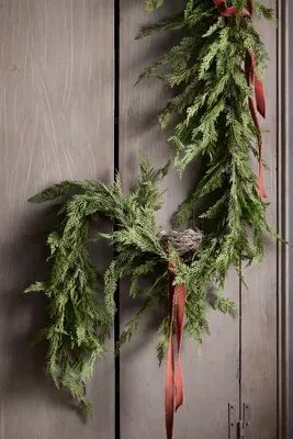 Faux Cedar Garland, Evergreen | Anthropologie (US)