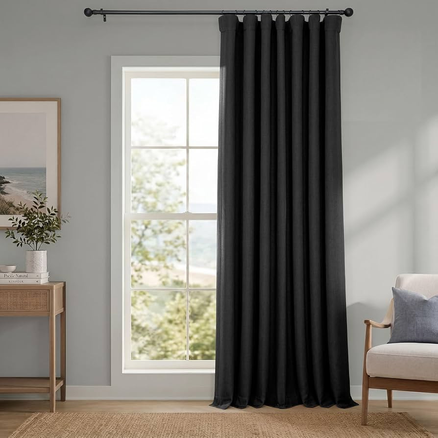 HPD Half Price Drapes - Faux Linen Curtains for Living Room (1 Panel) - 100W X 108L - Extra Wide ... | Amazon (US)