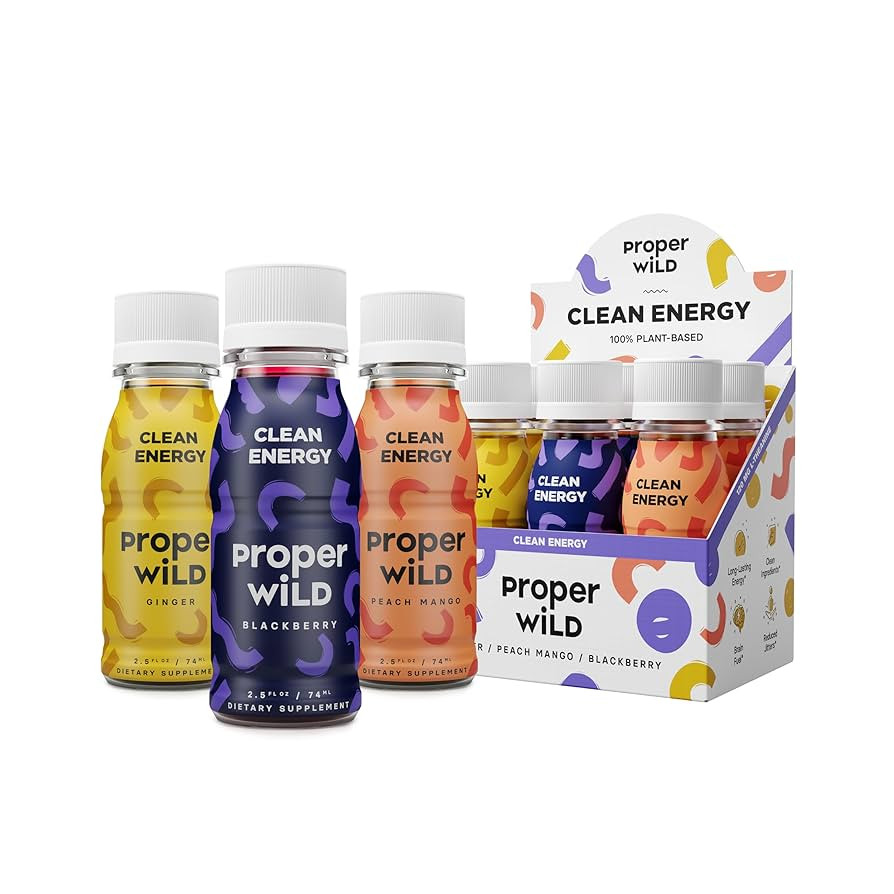 Proper Wild Vegan Energy Shots, with L-Theanine, and Organic Caffeine, Clean Plant Based Energy D... | Amazon (US)